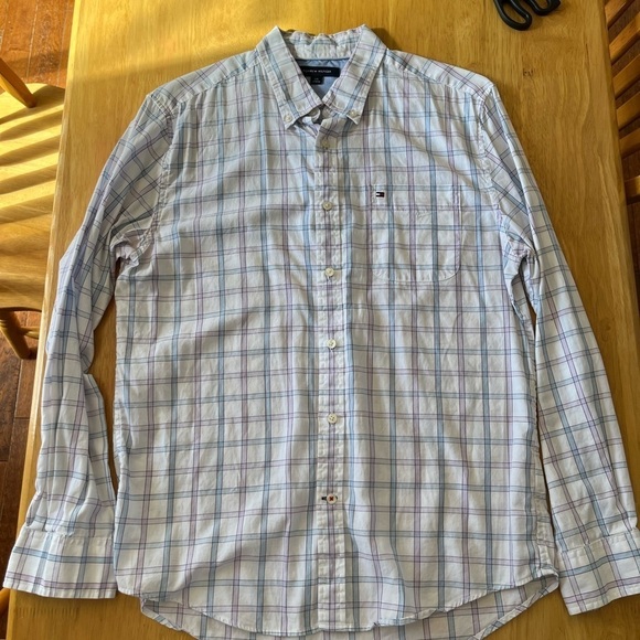 Tommy Hilfiger Button Down Long Sleeve Shirt Size Large - Picture 4 of 6